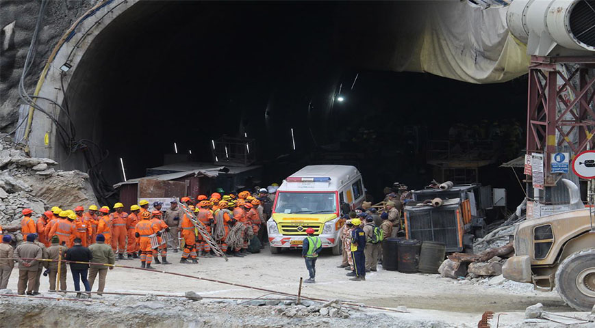 41 indian workers rescued from a collapsed mine